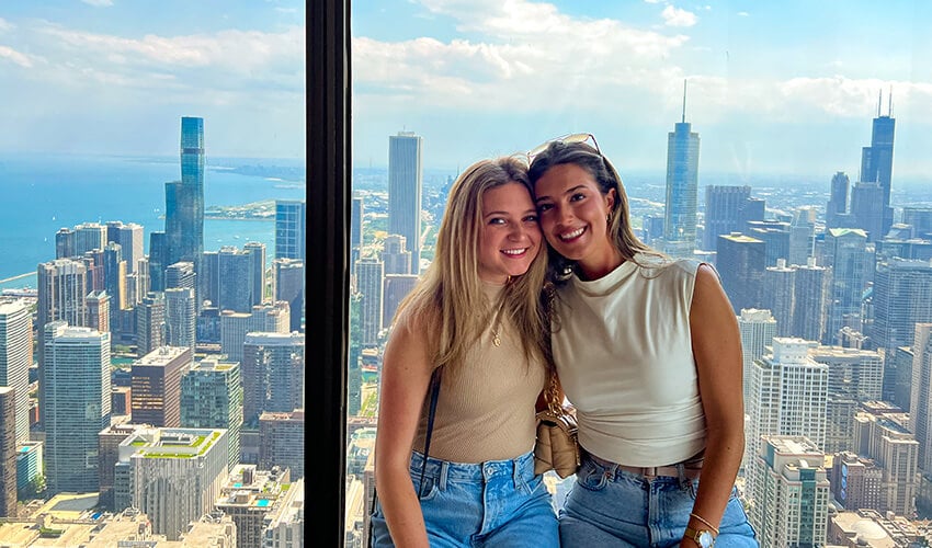 Friends enjoying the views at 360 CHICAGO