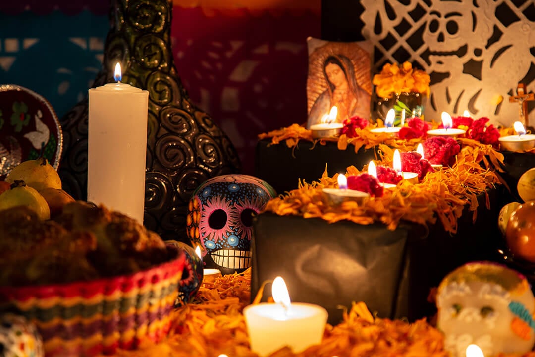 Día de los Muertos Chicago y México Offrendas 